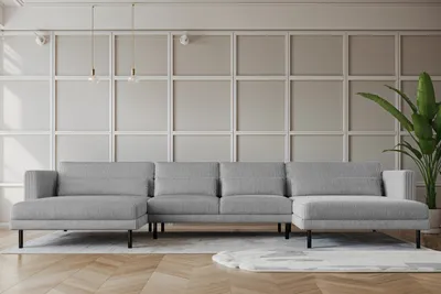 Produktbild von Kaiser Möbel Ecksofa DANI in U-Form,Stilvolles, stoff Poso Silber