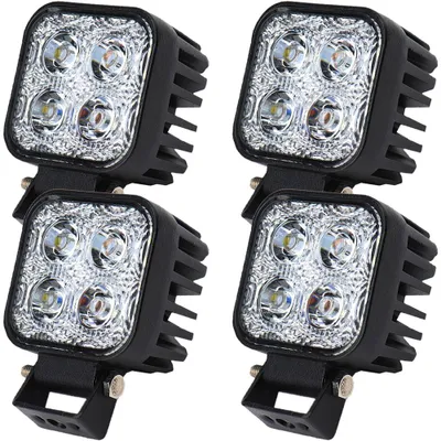 Produktbild von Greenmigo 4pcs 12W LED Scheinwerfer Flutlicht Rückfahrscheinwerfer IP67 Wasserdicht Arbeitsscheinwerfer 12V 24V