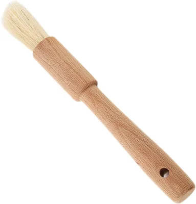 Zdjęcie produktu dla Szczotka do grilla z drewnianą rączką - do sosów i przypraw - idealna do grillowania i pieczenia - płaska, ergonomiczna rączka - 19 cm - brak dodatkowych informacji
