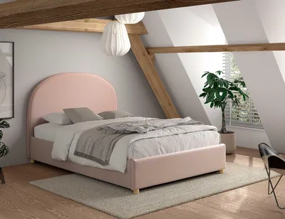 Produktbild von VIPACK - MOON Polsterbett 140x200cm mit Bettkasten, inkl Lattenrost, Bezug trendiger Boucle Stoff in Rosa