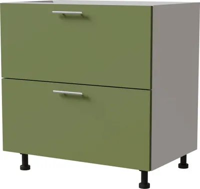 Produktbild von Schubladenunterschrank BRERRA 80cm HETTICH Vollauszug Farbe wählbar BR-D2A/80/1A,RAL 6025 farngrün Matt,weiß