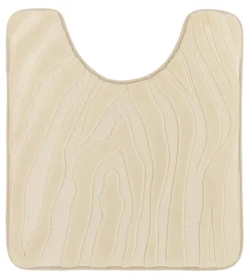 Produktbild von TENDANCE Toilettenvorleger WC-Vorleger mit Ausschnitt WC-Teppich 45 x 50 cm beige Badematte Zebramuster