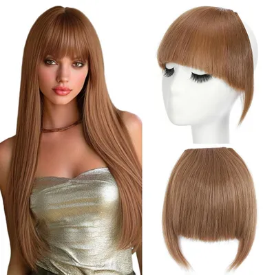 Immagine prodotto di Clip-in Pony sintetico, color caffè francese, con clip per capelli, ideale per signore