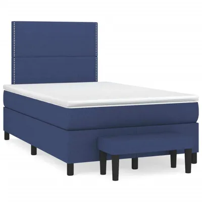 Imagen del producto de Cama con somier y colchón azul vidaXL, 120x200 cm, tapizada en tela