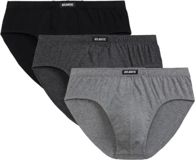 Produktbild von Herrenslips Atlantic grau schwarz aus 100% Baumwolle mit optimalem Tragekomfort M