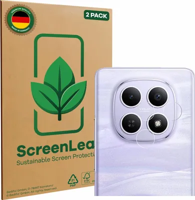 Produktbild von 2x ScreenLeaf Schutzfolie für Xiaomi Redmi Note 15 4G (NUR Kamera) nachhaltiger Displayschutz Display Schutz Folie Klar Transparent