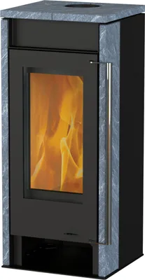 Produktbild von Thermia Kaminofen Zyklon Naturstein, Stahl schwarz, 6 kW