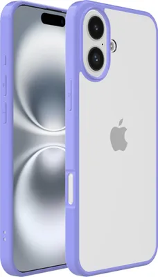 Immagine prodotto di Smartphonica Custodia per iPhone 16 con retro trasparente e bordi blu - Custodia posteriore in TPU - Blu