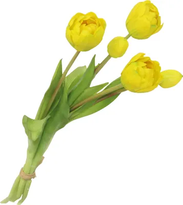 Produktbild von 1 Bouquet Künstliche Blume simuliert keine verdorrende PVC -lebendige Tulpe gefälschte Blumendekoration Haushaltsdarstellungen-Gelb