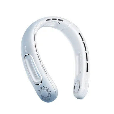 Produktbild von Mini USB-Ventilator Tragbarer Halsventilator 3 Stufen 3000mah Nackenventilator Persönlicher Ventilator für Reisen Sport Innen Weiß