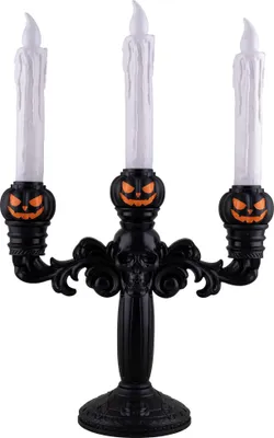 Immagine prodotto di Candeliere scheletro con 3 candele LED - 40 cm | Nero