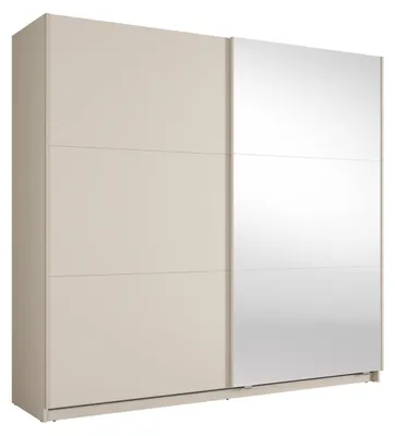 Image de Armoire VENEZIA avec dressing ouvert LED et miroirs cachemire 221 cm