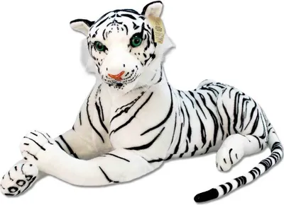 Produktbild von Plüsch Tiger, weiß, liegend, 85 cm