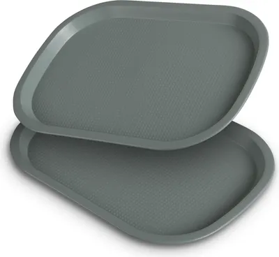 Imagen del producto de Plato de plástico - 37,7 cm x 27,7 cm, color verde (paquete de 2 unidades)