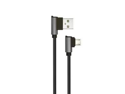 Image de Câble micro USB vers USB V-tac VT-5361 – Charge rapide 2,4 A – Type L – 1 mètre – Noir