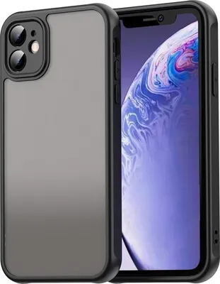 Immagine prodotto di Custodia per iPhone 11, retro traslucido opaco con protezione della fotocamera, custodia protettiva antiurto Nero