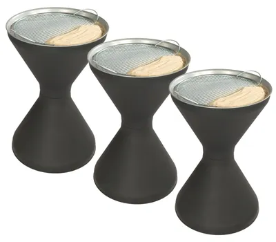 Produktbild von Novaliv 3x Standaschenbecher für draußen 60cm hoch 40cm Ø inklusive 3x Beutel Sand Standaschenbecher outdoor Aschenbecher für draussen stehend verzinktes Metallsieb Aschenbecher Ständer Raucherpause