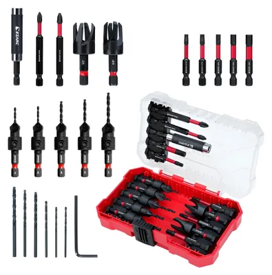 Imagen del producto de Juego de 22 brocas avellanadoras para carpintería