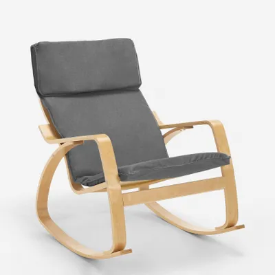 Produktbild von Sessel Schaukelstuhl Im Ergonomischen Skandinavischen Design Aalborg - Grau