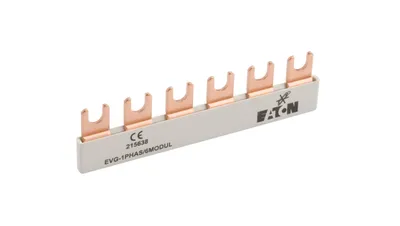 Obrázek produktu pro 1P 63A 10mm2 vidlicová přípojnice (6 mod.) EVG-1PHAS/6MODUL 215638