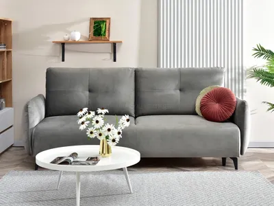 Zdjęcie produktu dla Sofa rozkładana MIGDALIA - szary / czarny
