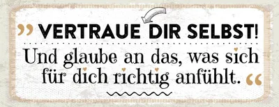 Produktbild von vianmo Holzschild 10x27 cm Vertraue dir Selbst