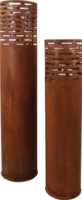 Produktbild von FRANK FLECHTWAREN Windlicht Rost-Säule, im 2er Set
