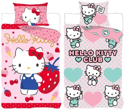 Produktbild von Hello Kitty - 2 x Wende-Bettwäsche-Set im Doppelpack, 135x200 & 80x80