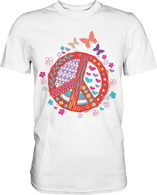 Produktbild von Peace Frauen Schmetterling T-Shirt – White / XL