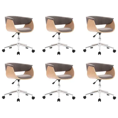 Produktbild von Drehbare Esszimmerstühle 6 Stk. Taupe Stoff