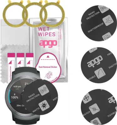 Produktbild von apgo 3 Stück Schutzglas, Matt, kompatibel mit LG Watch Sport Smartwatch, Hybrid 8H, Ersatz für Hartglas, Displayschutzglas, Bildschirmschutz, Displayschutz, kratzfest