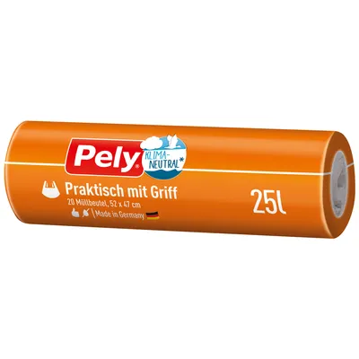 Zdjęcie produktu dla Neutralne dla klimatu kosze na śmieci Pely 25 litrów Praktyczne z uchwytem 20 sztuk