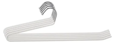Produktbild von Hosenbügel aus Metall, rutschfest, Einzelstange, offenes Ende, für Jeans, Hosen, Schals, platzsparend, 5 Stück (weiß)