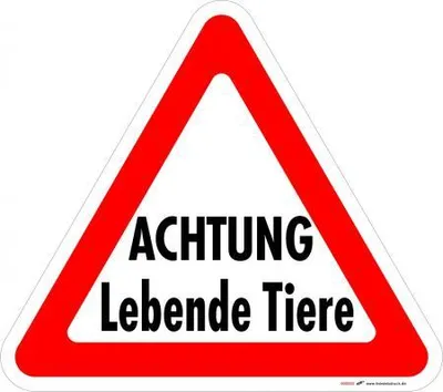 Produktbild von PVC-Aufkleber - Achtung - Lebende Tiere - 307442 - Gr. ca. 32 x 28 cm