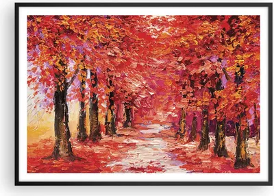 Produktbild von Gerahmtes Poster - Schwarzer Rahmen - Herbst Park Allee - 100x70 cm - Wand Bild - Wanddeko - Wandbilder - Kunstposter - Wandposter - Bilderrahmen - Bilder - Kunstdruck - Wandbild - P2BAA100x70-4292
