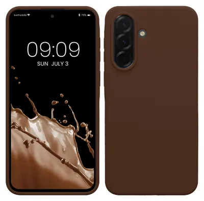 Image de Étui de protection pour téléphone Samsung Galaxy A37 5G, de la marque kwmobile, en silicone, compatible avec la recharge sans fil, de couleur chocolat