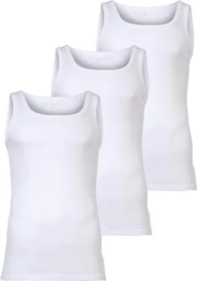 Produktbild von bugatti Herren Unterhemden, 3er Pack - Feinripp, Baumwolle, einfarbig Weiß 4XL