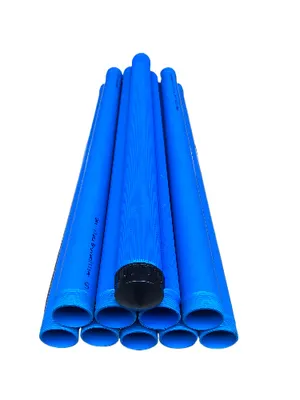 Produktbild von Brunnenfilter Set 1 1/2" 10 Meter - Rippenfilter - Brunnenrohr - Filterrohr gerippte Ausführung - Komplettset- Aufsatzrohr und Bodenkappe - PVC