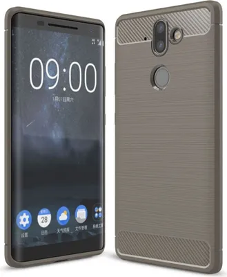 Produktbild von Schutzhülle Handyhülle für Nokia 9 Case Cover Carbon Optik Grau