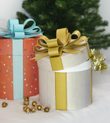 Produktbild von décopatch Pappmaché-Geschenkboxen rund 2er Set