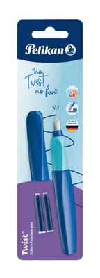 Obrázek produktu pro Pelikan 814744, Modrá, Kulatý hrot, Nerezová ocel, Střední, Pro praváky i leváky, Blistr