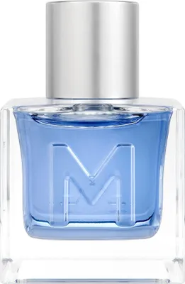 A clear studio shot of a bottle of Mexx Man For Him Eau de Toilette.