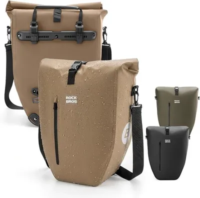Imagen del producto de Bolsas para portaequipajes de bicicleta, 3 en 1, 100% impermeables, paquete de 2 unidades