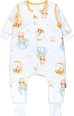 Produktbild von TupTam Baby Schlafsack mit Beinen und Ärmeln  e Materialien, Winterschlafsack 2,5 TOG Unisex, Farbe: Balon/Bär/Mond, Größe: 80-86