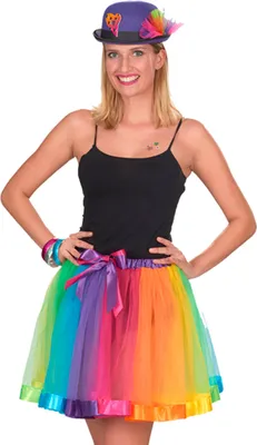 Produktbild von Regenbogen Rainbow Petticoat Rock für Damen - 414009 | Bunt