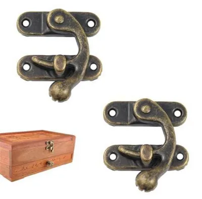 Immagine prodotto di Antiche serrature a gancio, in bronzo, 2 pezzi, 43x37 mm