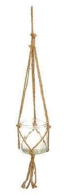Zdjęcie produktu dla Lampion wiszący ze szkła i sznurka, średnica 12 cm, wysokość 72 cm