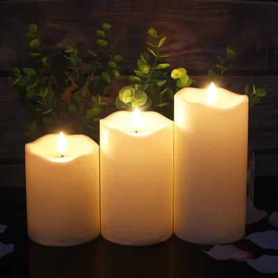 Image de Bougies sans flamme 3 pièces / set | Télécommande, bougies du Nouvel An, lampes à thé, bougies de Pâques avec emballage