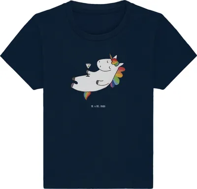 Produktbild von Mr. & Mrs. Panda  T-Shirt Einhorn Cocktail 6. - 12. Monat - French Navy - Geschenk, Spaß, Unicorn, Freundin, Babyshirt, Kinder, Kleinkind, Party, Geburtstag, Spruch