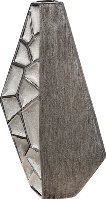 Image de Gilde Vase, "Lissabon", Keramik, silberfarben, VE 2, L. 8 cm, B. 21 cm, H. 36 cm 47494 4063387474945